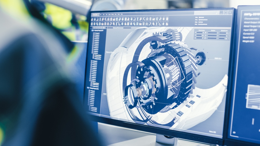 engineer design on computer monitor